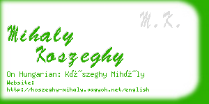 mihaly koszeghy business card